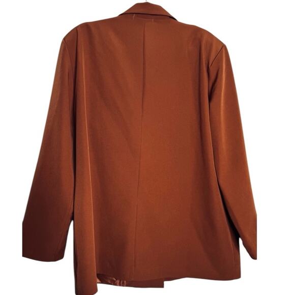 Boohoo Chocolate Brown Heartbreak Plus Oversized Dad Blazer Size 14 - Picture 5 of 11